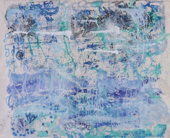 Summer, oil on canvas with canvas strings